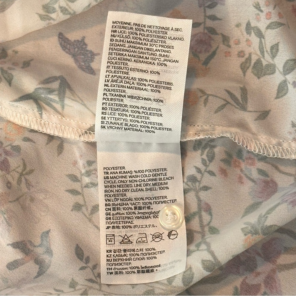 H&M Women’s Floral Birds Blouse Size 2 Small - Picture 8 of 12